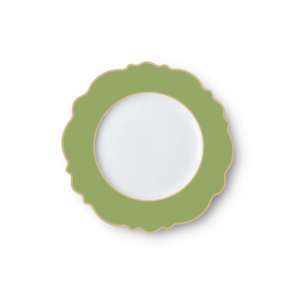Irregular disc none printed style on glaze decoration in glaze decoration  24 k Heraeus decal paper customized logo