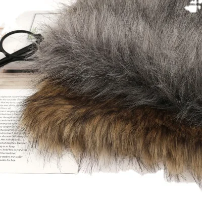 2021 Hot Sale Heavy Soft Cosplay Clothing Toy Grey Brown Dog Plush Artificial Long Hair Imitation Fur Fabric