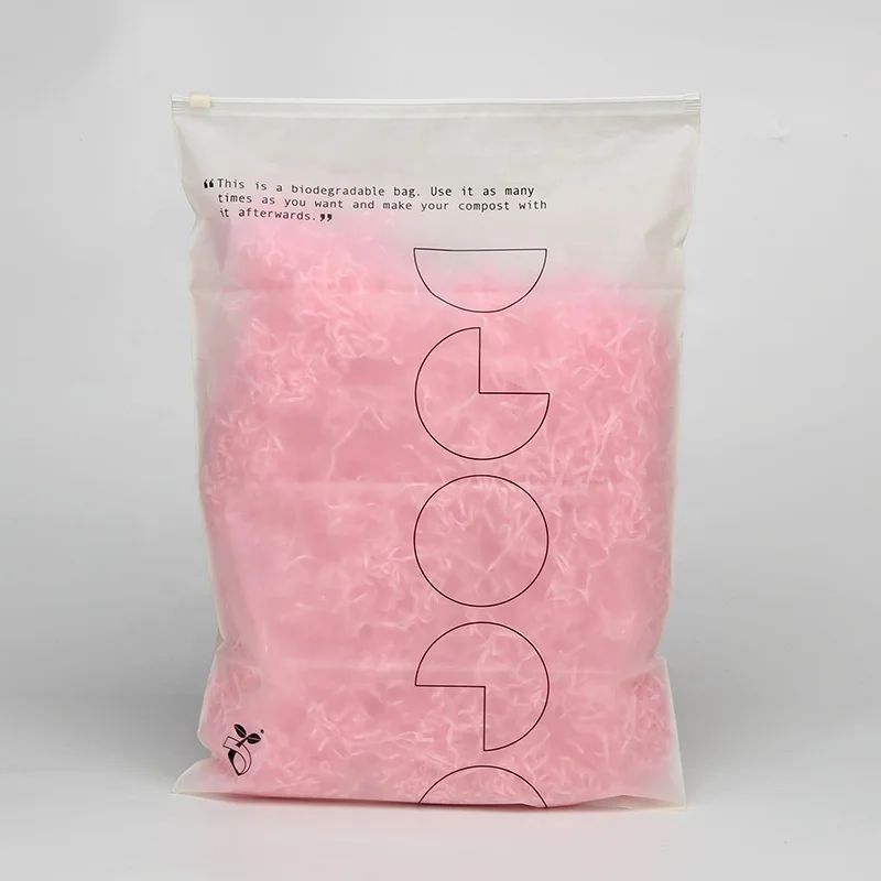 Newly sustainable eco friendly biodegradable plastic poly bag ziplock eco friendly apparel packaging