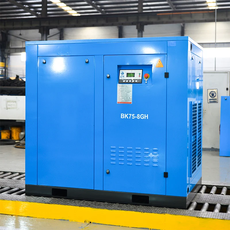 industrial 75kw 100hp electric direct drive screw air compressor type