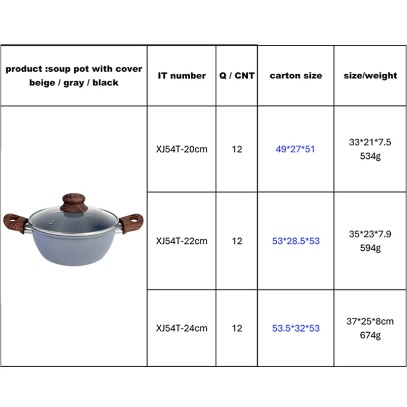 wholesale non stick cookware sets carbon steel soup pot set nonstick cooking pot no stick sauce pan set