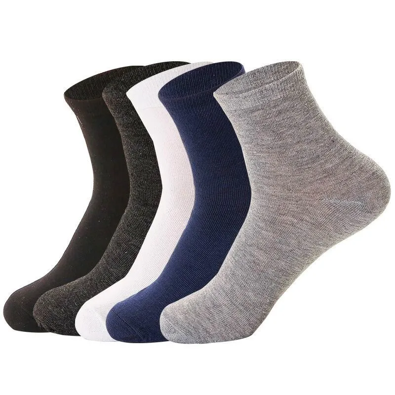 Wholesale Cheap Men Business Black Socks Crew Cotton Breathable Custom Logo Men Dress Socks