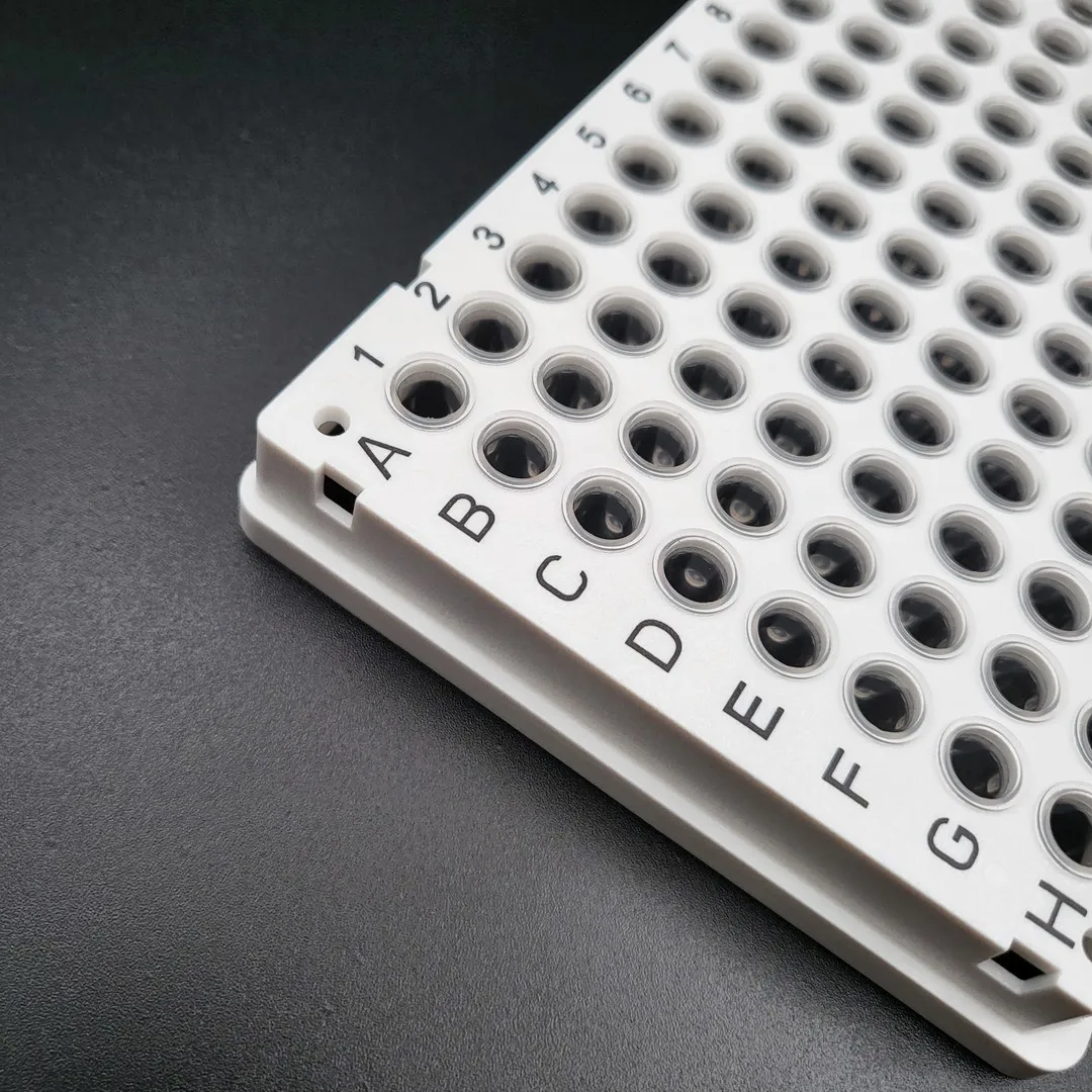 White Pcr Plate 0.2ml Pcr Full Skirted  96 Well Plate Round Bottom Shaped Bottom