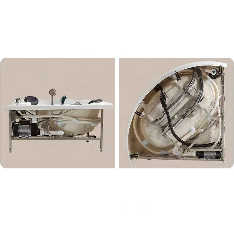 Factory Direct Price  2 Person Bathroom Spa Hot Tub White Whirlpool Massage Acrylic Corner Bathtub