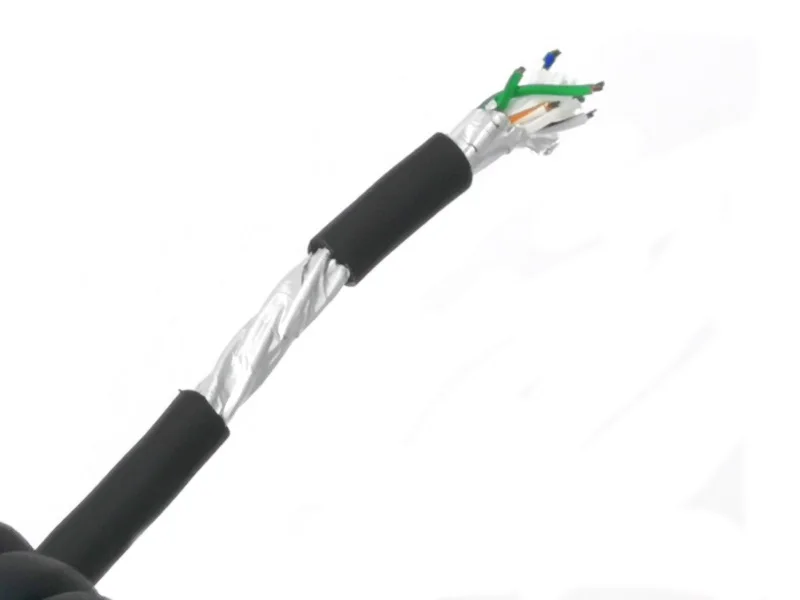 Спиральный кабель RJ45 8P8C TPU сетевой выдвижной катушка Cat5e FTP