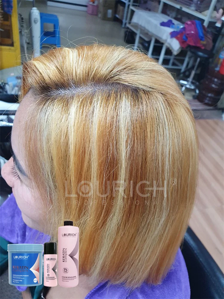 Private Label ODM OEM Hair Bleaching Powder 7-7.5 9 Levels Lift Ammonia Free For Blonde Hair Keratin