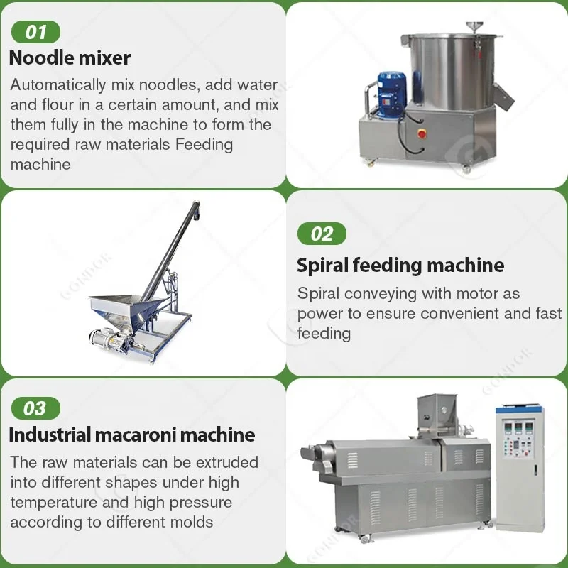 100 200 250kg Full Automatic Italy Noodle Spaghetti Pasta Macaroni Extruder Production Line Make Machine