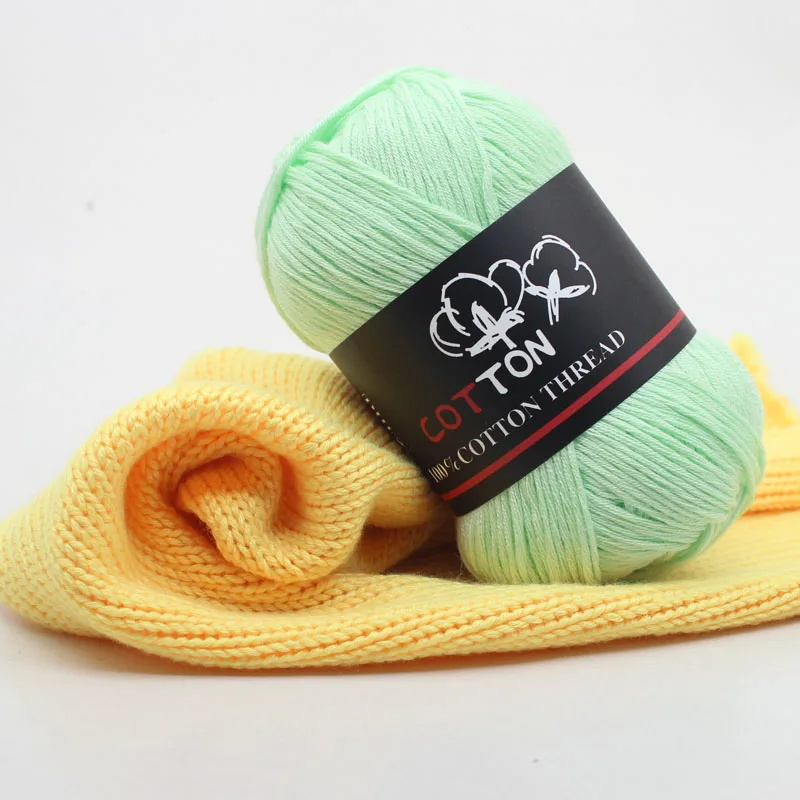 High Quality Wholesale Multi Color 8ply 50g 100g Ball Soft Worsted 100% Pure Cotton Yarn for Baby Hand Knitting Crochet Yarns