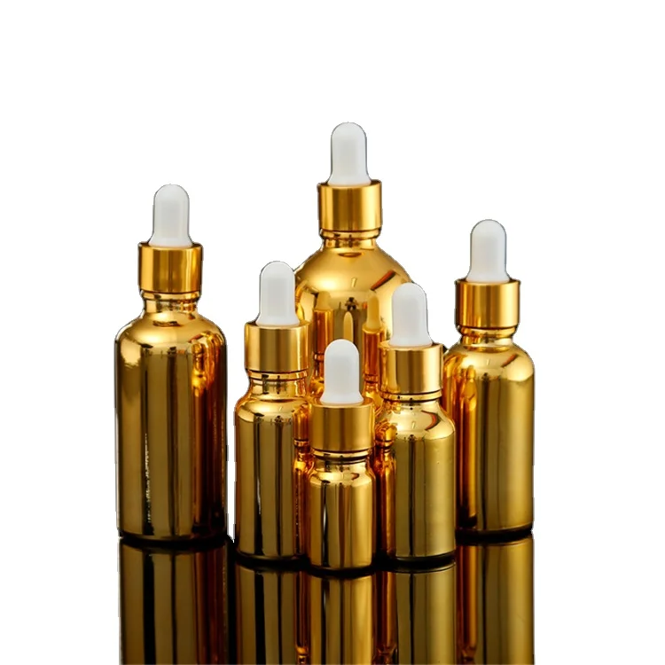 IBELONG 5ml 10ml 15ml 20ml 30ml 50ml 100ml Dropper Bottle Luxury Gold Glass Cosmetic Beauty Serum Essential Oil Parfum Bottle