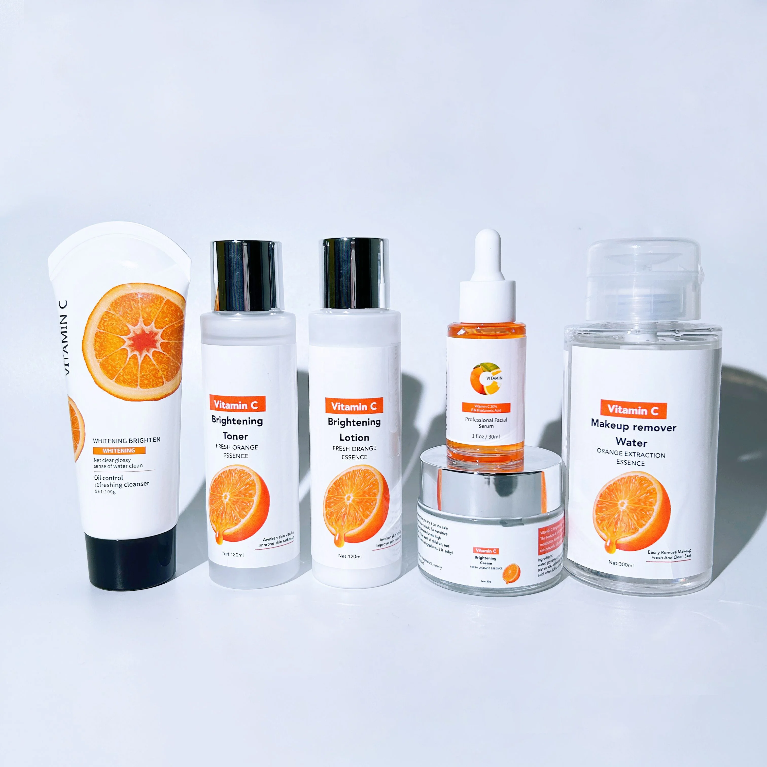 Whitening Vitamin C Face Skin Care Set Custom Logo Skincare Set Anti-wrinkle Facial Skin Care Set
