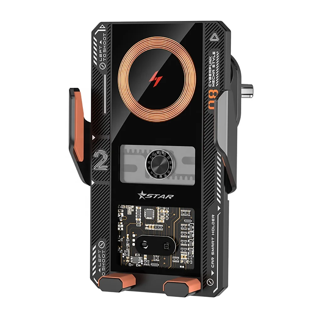 T8 Wireless15W Qi Fast Charging Phone Holder Mount Auto-Clamping Alignment Windshield Dashboard Air Vent Cell Phone Holder