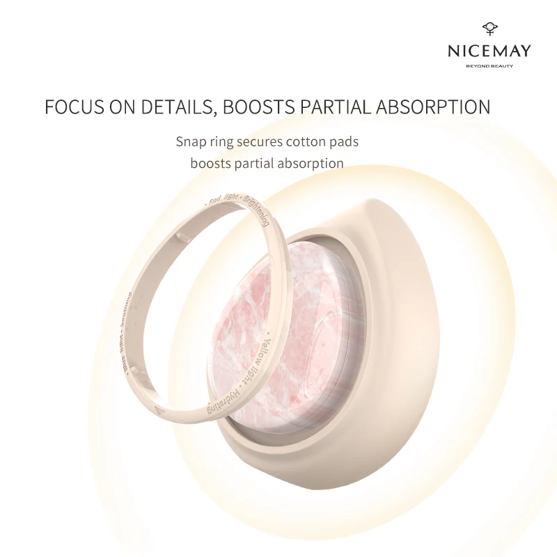 Nicemay Multifunctional Beauty Facial Tool LED Lighting Therapy Face Massage Device Sonic Vibration Heated Jade Facial Massager