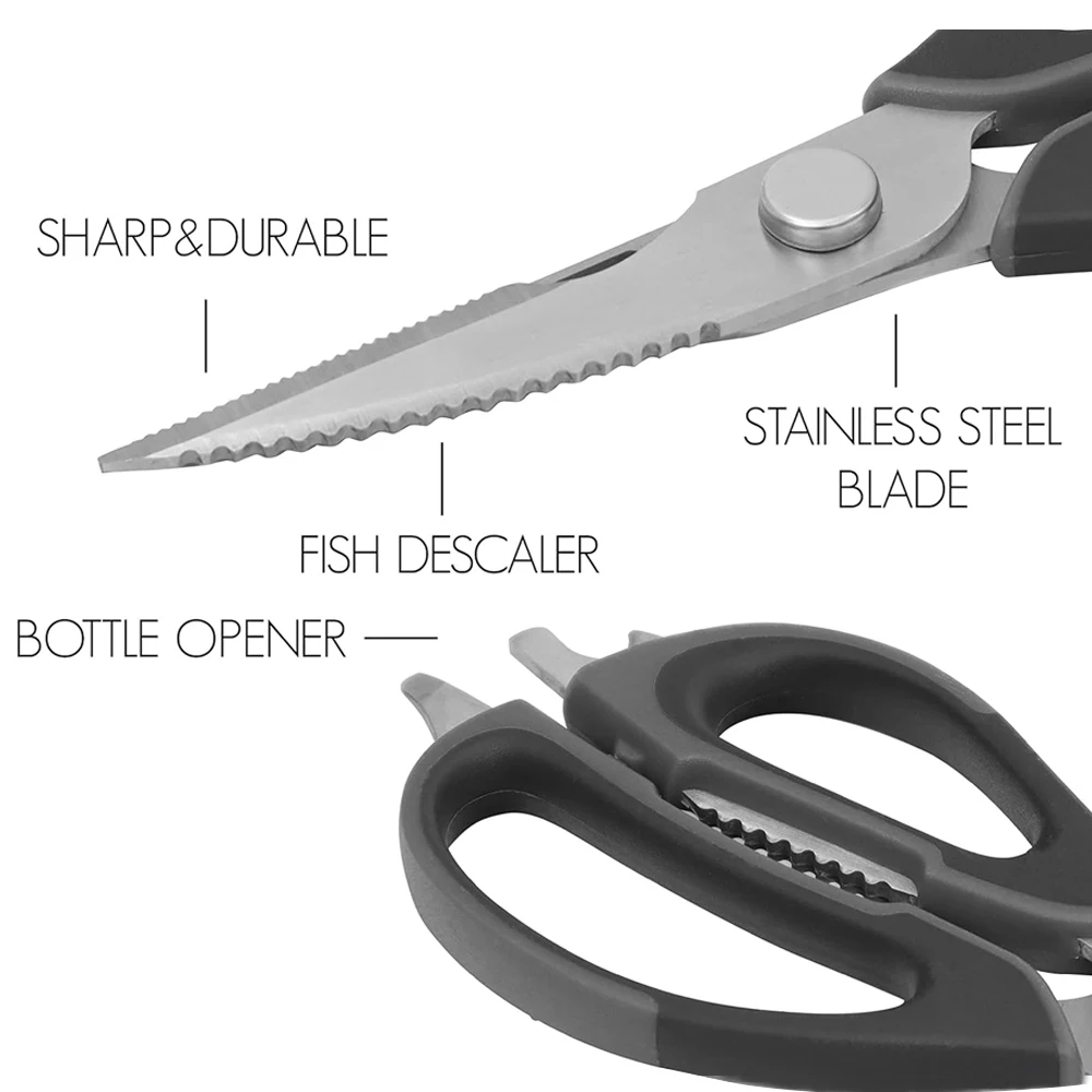 KITCHENCARE Multifunctional Stainless Steel Fish Chicken Bone Poultry Shears Plastic Handle Kitchen Shears Kitchen Scissor