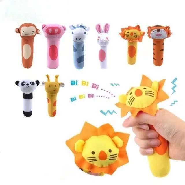 Animals Baby Rattles Soft Plush Toys Handing BB Sounder bell