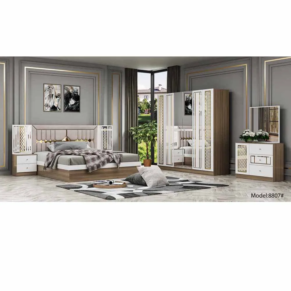 luxury antique bedroom furniture set queen bed italian mirrored camas modernas bedroom furniture sets