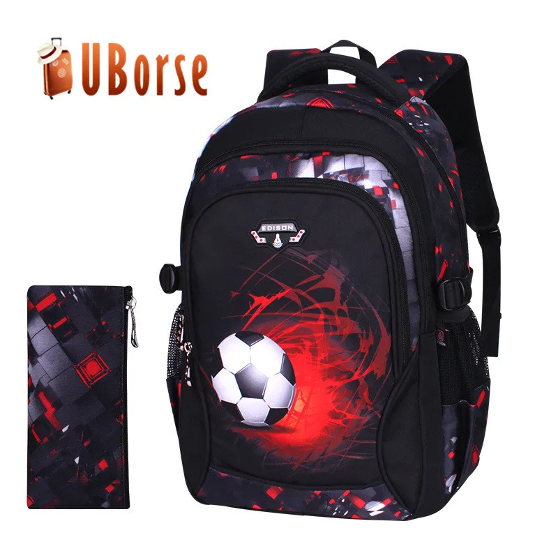 
Ultralight football print backpack bagpack bookbag kids school bag for boy 