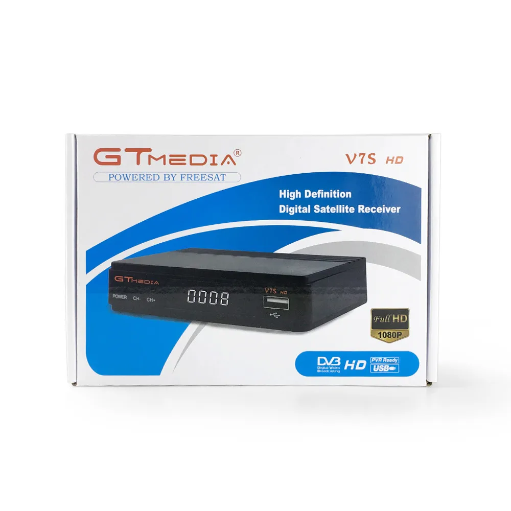  Горячая Распродажа GTMEDIA V7S Freesat V7 HD с самый стабильный сервер freesat M3U H.265 спутниковый ресивер