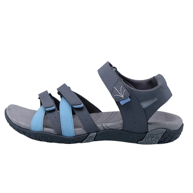 Comfortable Pu Fake Suede Textile Tpr Adult Navy Alibaba China Beach Sandal For Woman