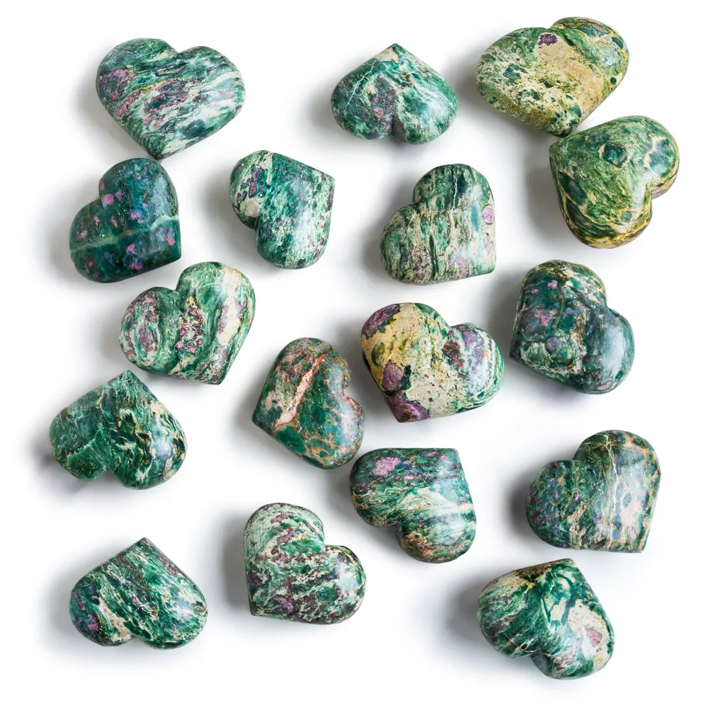 Wholesale Carved Crystals Ruby In Fuchsite Heart Charming Healing StoneCrystal Heart