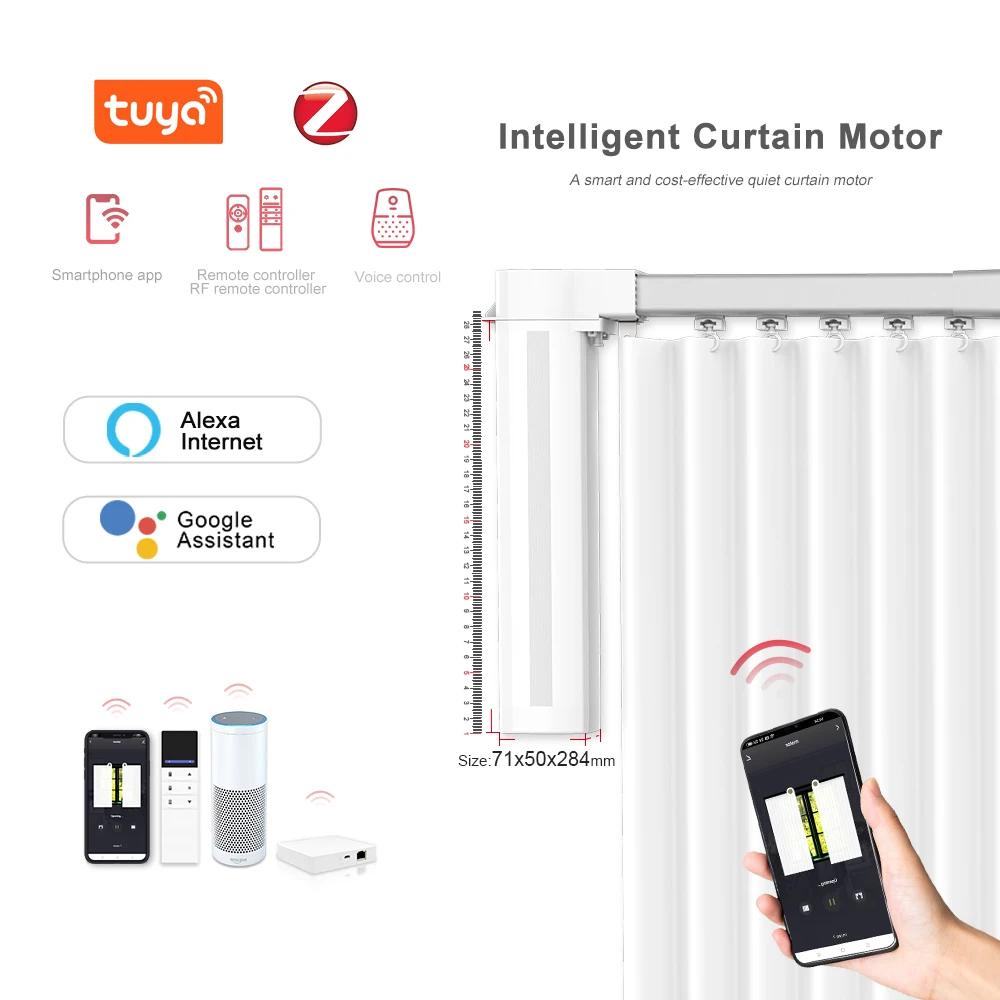 App Smart Home System Motorized House Tuya Automatic 1.2nm Dc 100-240v Curtain Motor 82 Series