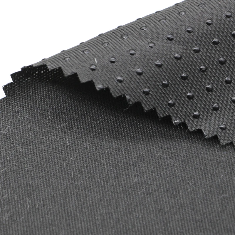 Factory Wholesale Polyester Dyed Black Gaberdine Silicon Non Slip Fabric For Home Textile Cushion