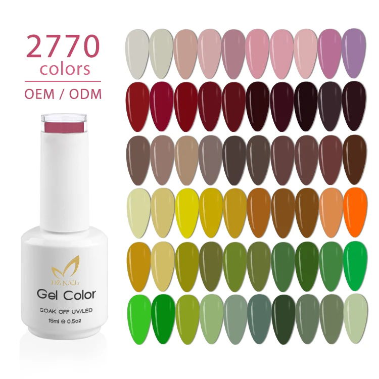 DZ Gel Wholesale Nail Supplies Custom Logo Private Label 7.5 ml Color Vegan Organic Create UV Nail Gel Polish