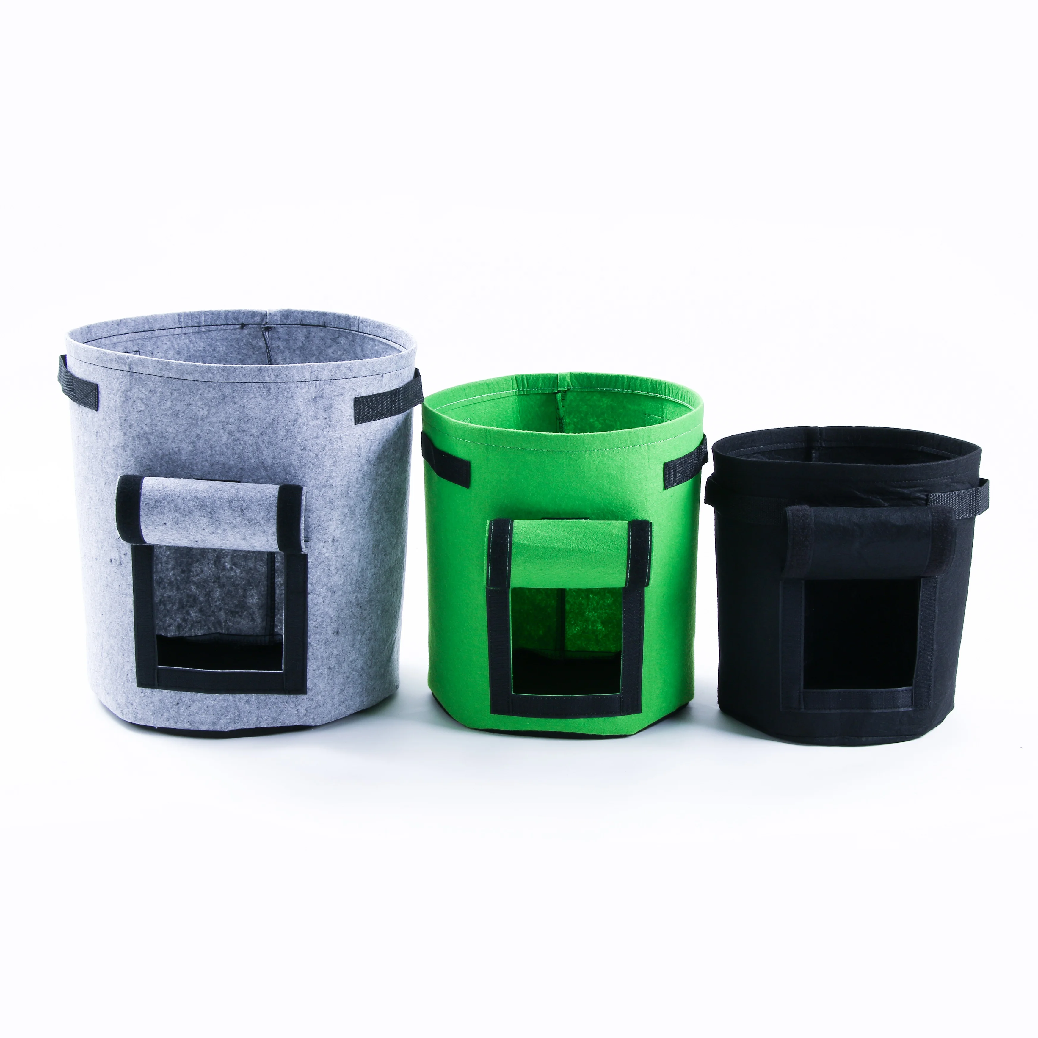 Factory customized 3 / 5 / 7 / 10 / gallon planting fabric basin bag black potato planting bag