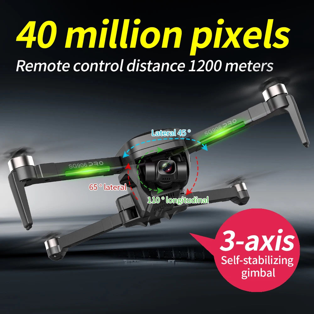  SG906 PRO 2 smart GPS RC беспилотный летательный аппарат 3-осевому гидростабилизатору 4K 5G Wi-Fi FPV двойная камера 28 минут Профессиональный бесщеточный мотор Quadcopter