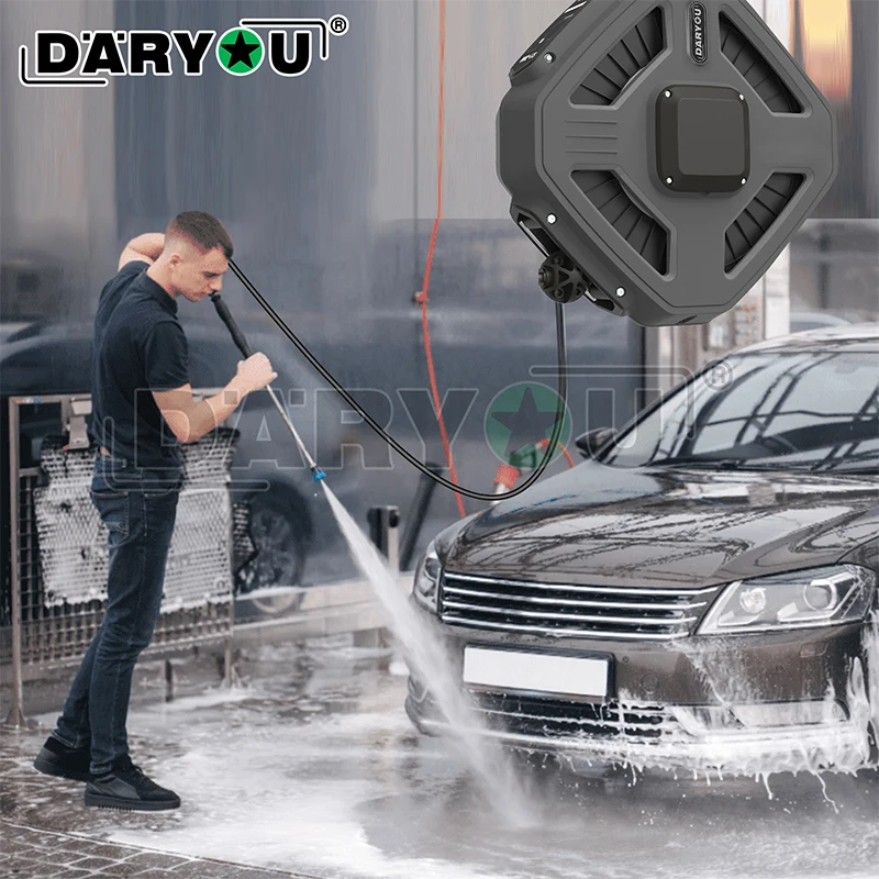 Выдвижная катушка для водяного шланга DARYOU с фитингами подпружиненный сжатый настенный водяной барабан