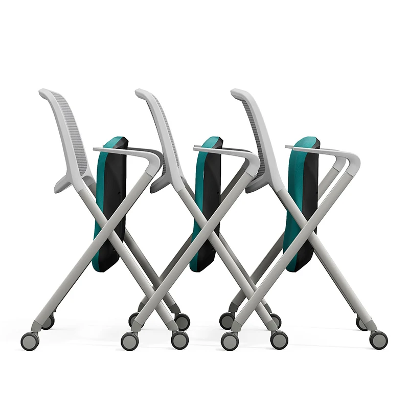 New Trends Mesh Folding Office Chairs Training Chairs Stacking Chairs With Armrests For Staff Conference Meeting
