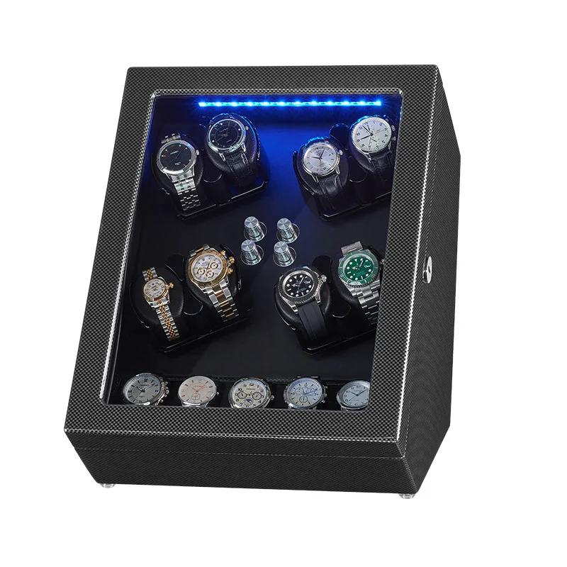 Automatic Watch Winder, Watch Winder Box Built-in LED Illumination, Wooden Shell Piano Paint and Extremely Silent Mabuchi Motor