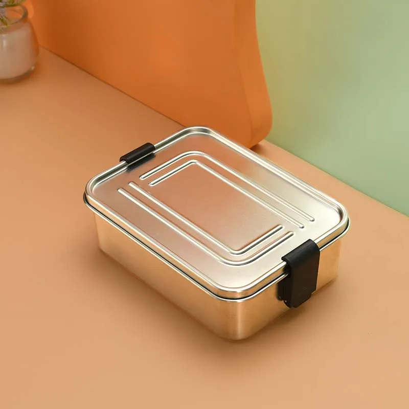 Aohea 304 Stainless Steel Lunch Bento Box 2 Layers Microwaer  Heating Food Storage Container