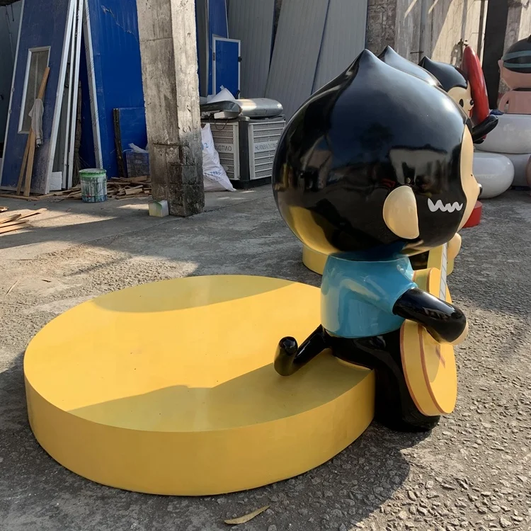 Play guitar monkey cartoon Art animal model cartoon statue custom factory Large outdoor decorations Store props