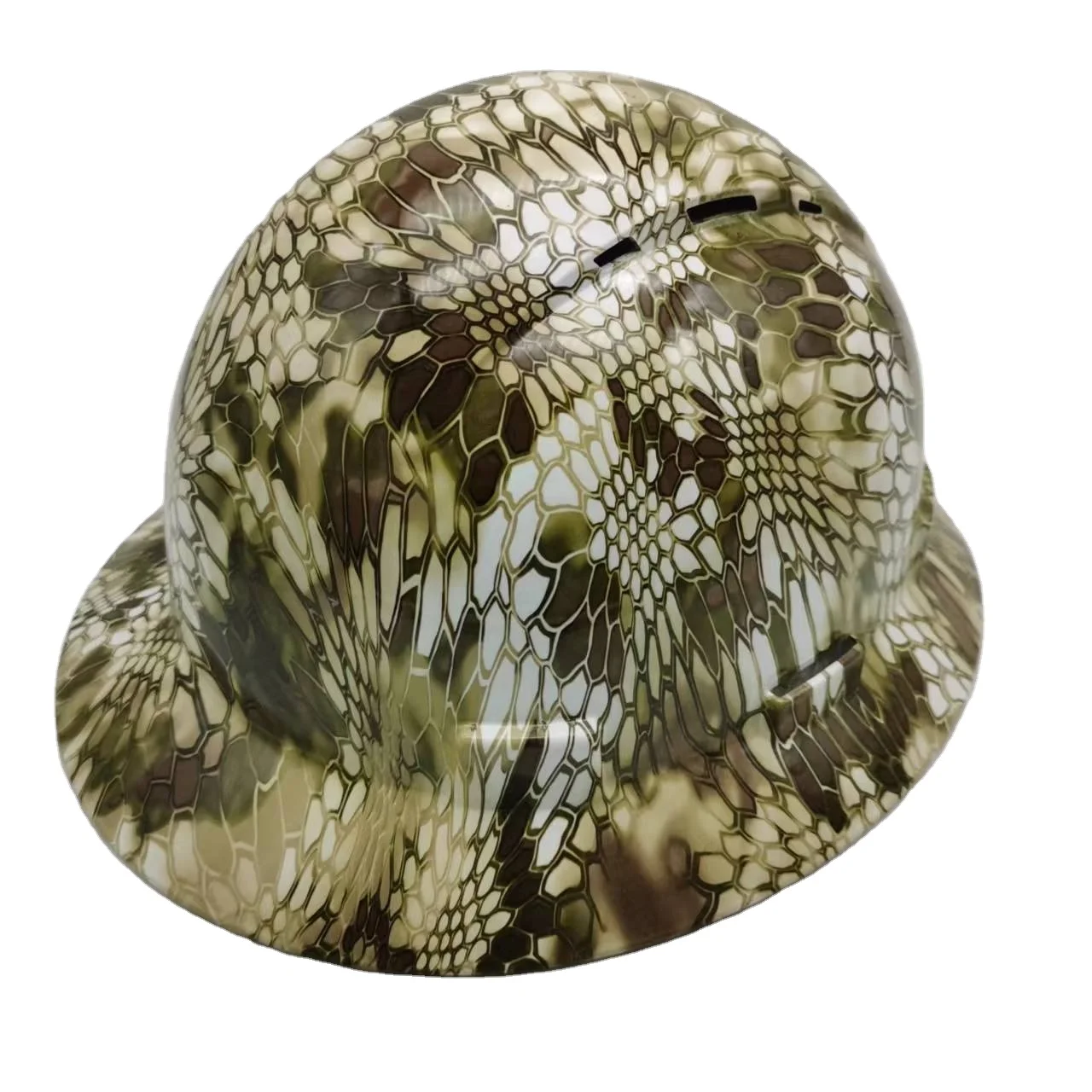 Carbon Fiber Full Brim Hard Hat Water Transfer Design Safety Helmet for Wholesale