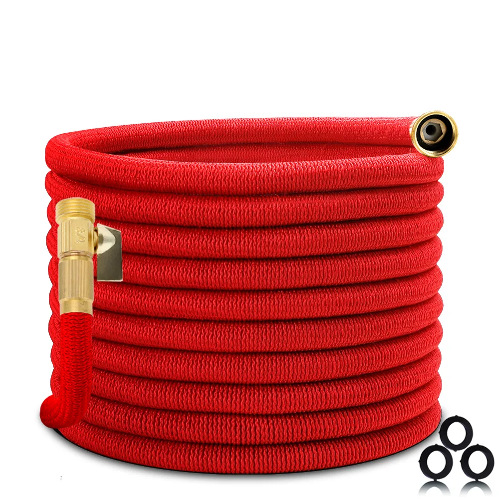 Красный американский магический легкий выдвижной расширяемый садовый шланг, 50 футов