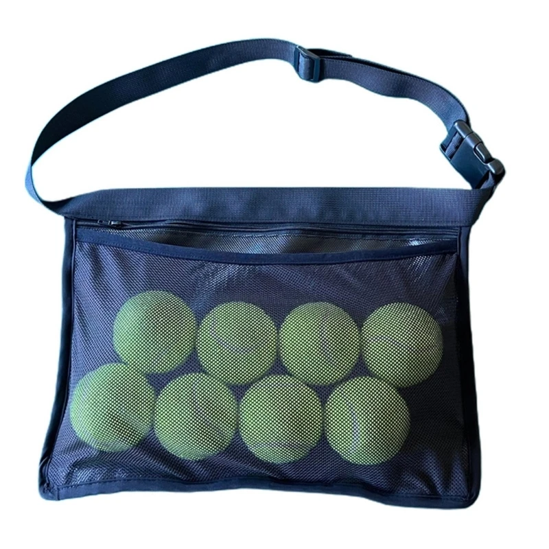 Waist Tennis Ball Pouch Adjustable Waist Pickleball Bag Holds 6-8 Balls Tennis Strap For Storage Tennis And Pickle Ball Running