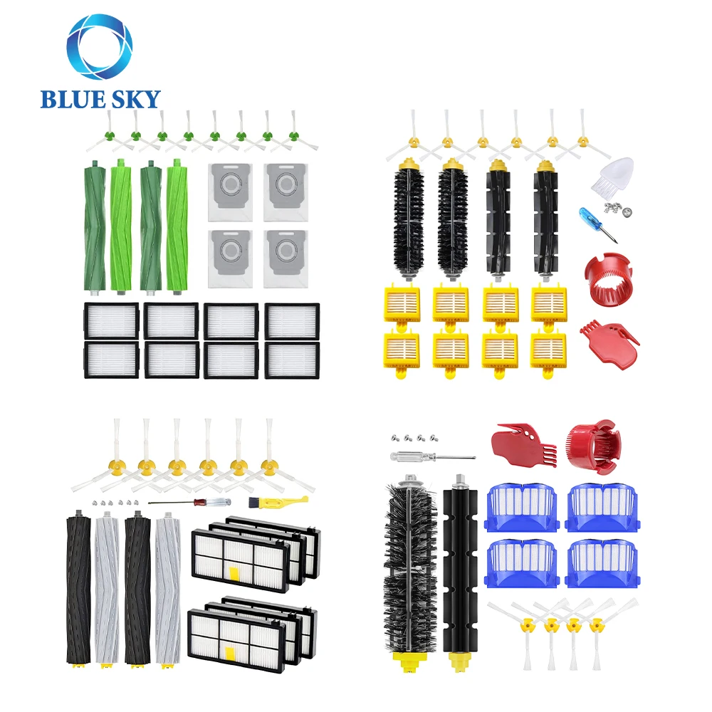Roller Brush Side Brush Kit Fit for Philipss R6 Slim / XU6500 Sweeping Robot Vacuum Cleaners Spare Parts Accessories