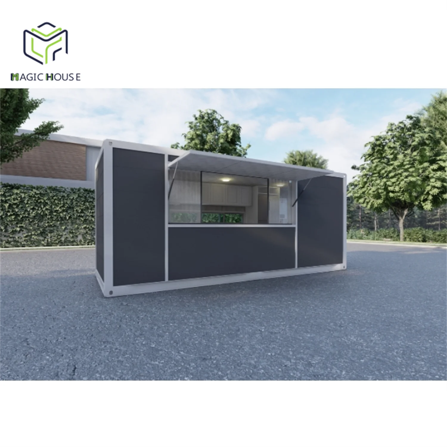 20ft restaurant container  bbq food trailer mobile container restaurant with kitchen fully equipped