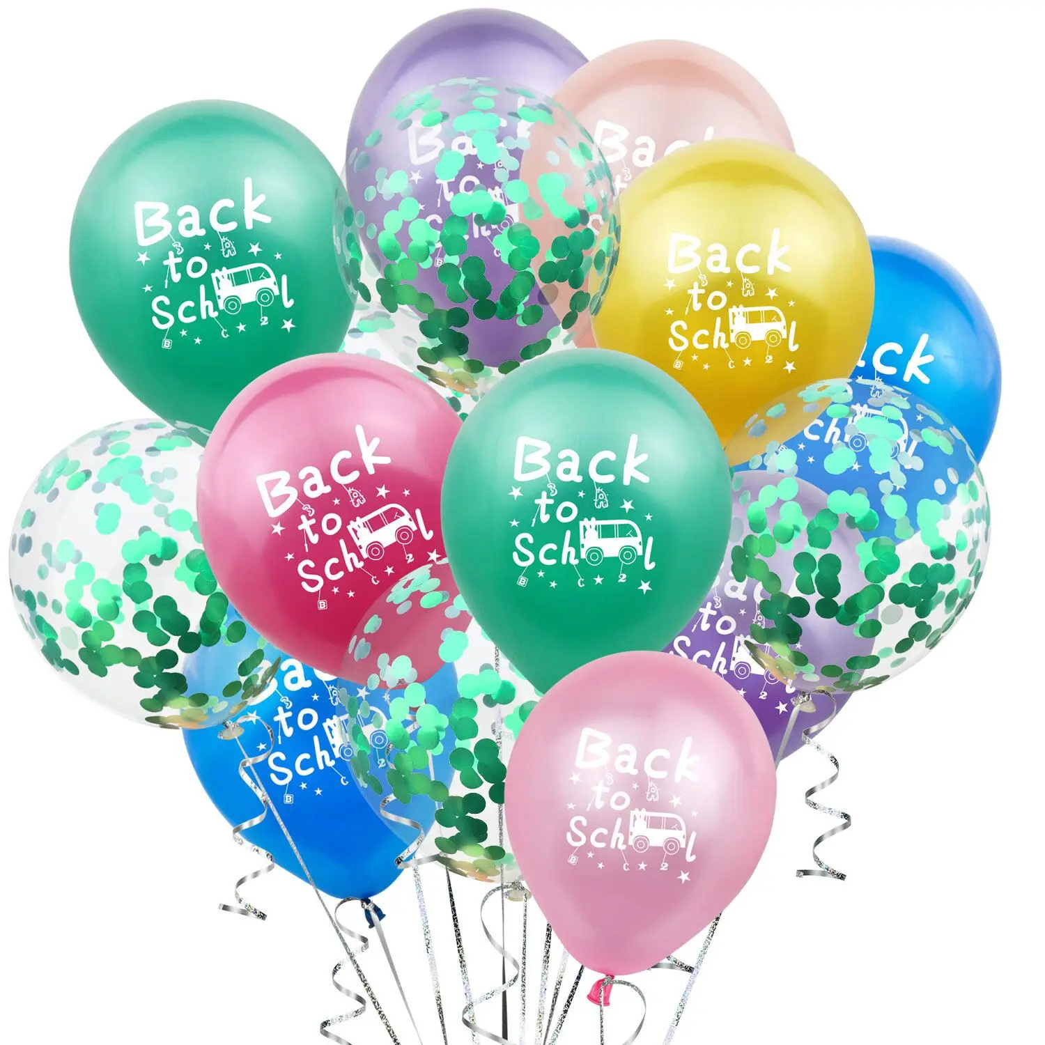Back to school Latex colorful sequins balloons class party decorations