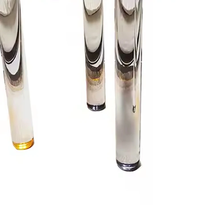 Colored acrylic side table with modern personalized design, organic glass coffee round table, bedroom customizable