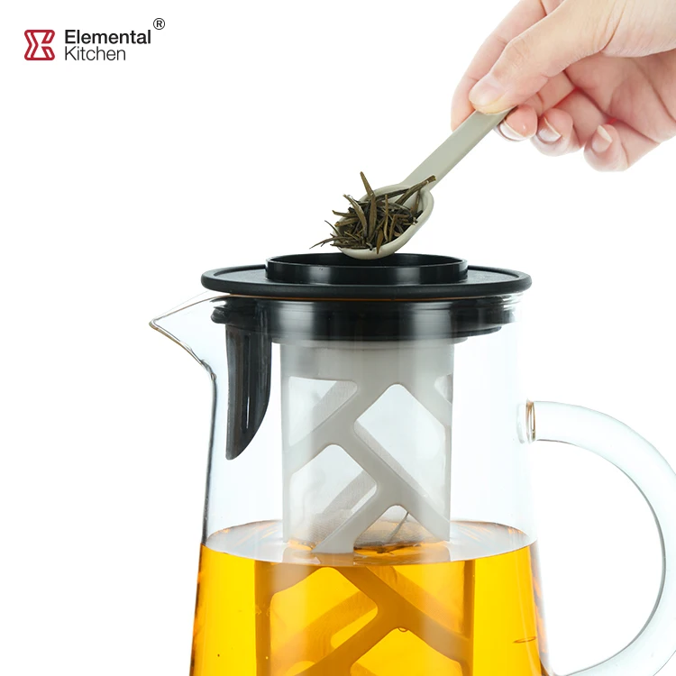 1500ml transparent glass cold water pitcher set ingusion jug with infuser filter