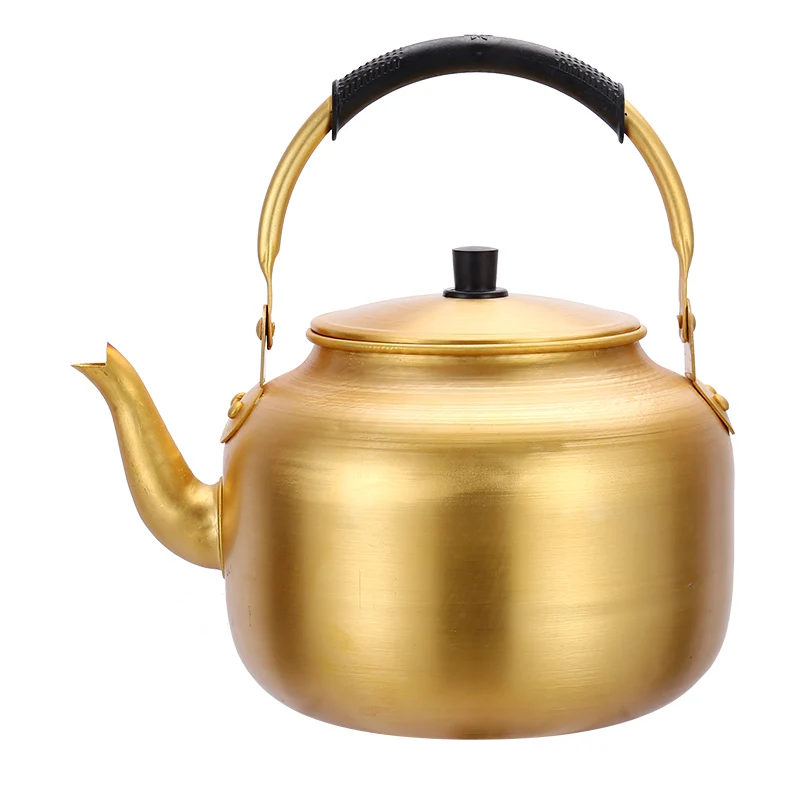 6L Cheaper Yellow Aluminum Welding Tip Tea Kettle Gold Aluminum Kettle Aluminum Tea Pot
