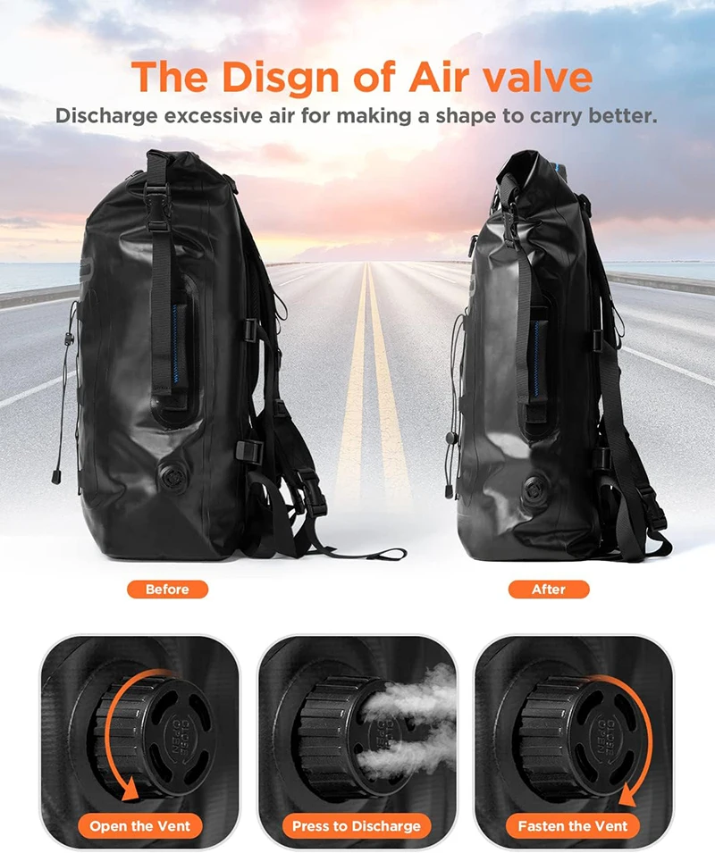 Motorcycle Waterproof Motorcycle Backpack Tail Bags Travel Saddlebags 35L Duffle Bags PVC 500D Waterproof Dry Bags