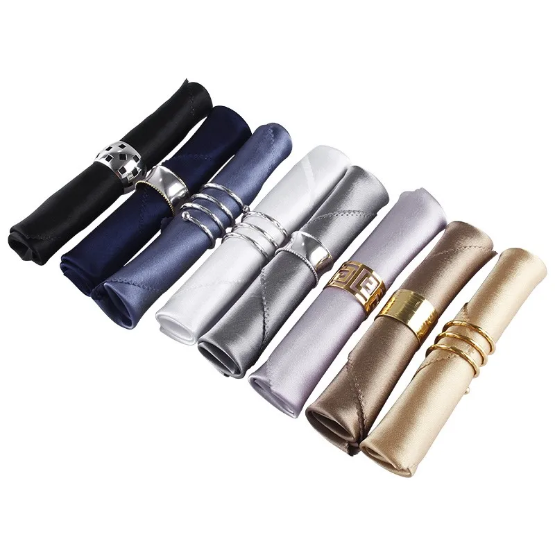 China Supplier Upscale Napkin Dinner Support ODM Customized Napkins Logo Metal Napkins Rings for Hotel Restaurant