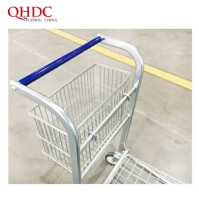 Hot Sale flat stainless steel airport Luggage four-wheel passenger baggage cart