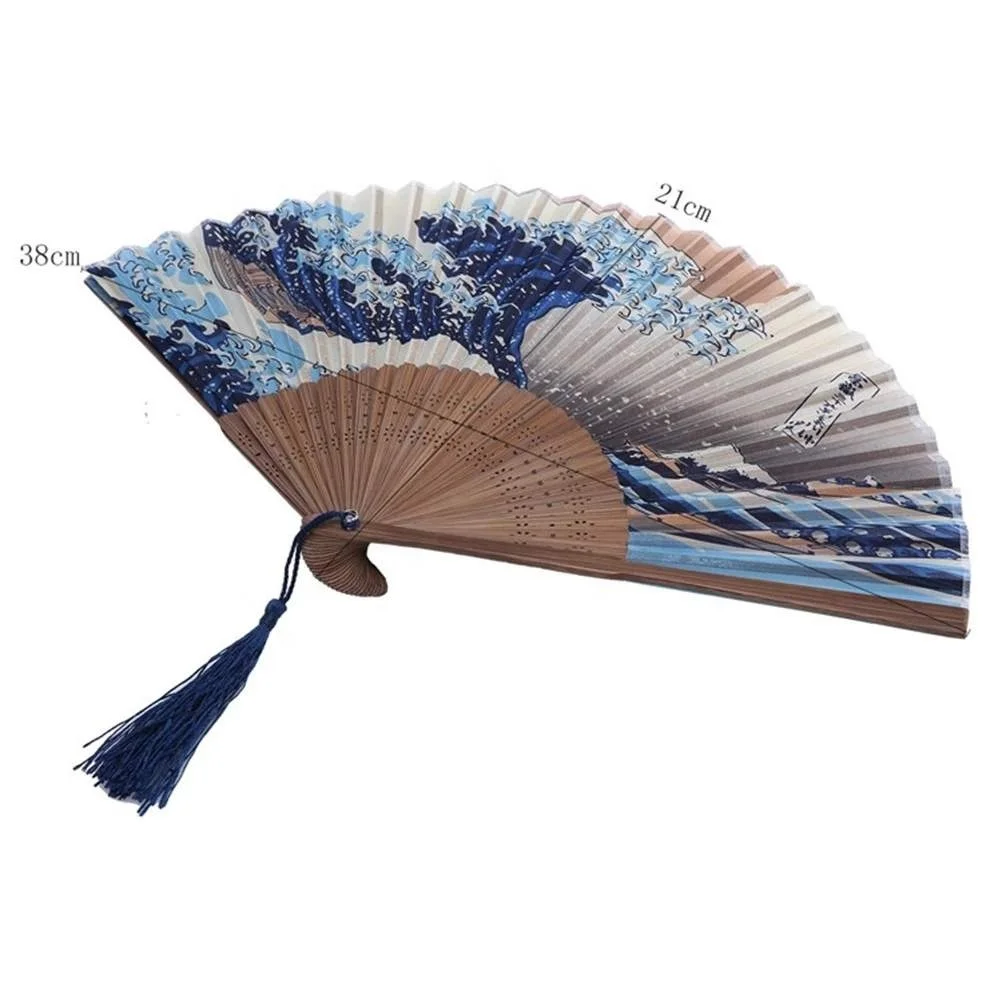 Hand Held Fan Chinese Style Hand Held Folding Silk Fans Frame Wedding Party Favor Decor Home Decoration Accessories Gifts