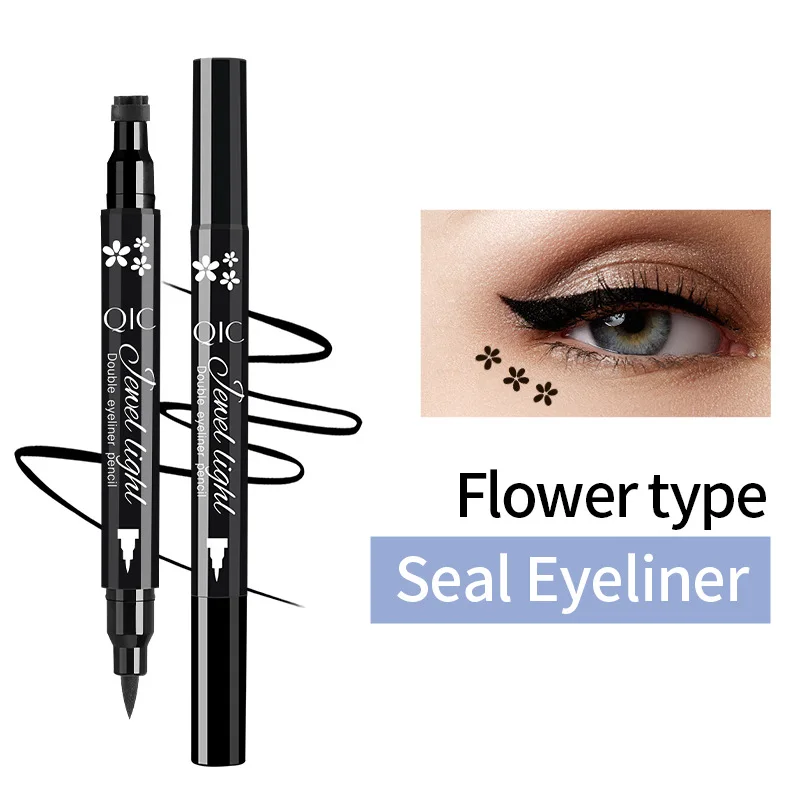 vegan no logo private label eyeliner double headed OEM 2 in 1 winged eyeliner stamp pencil with eraser