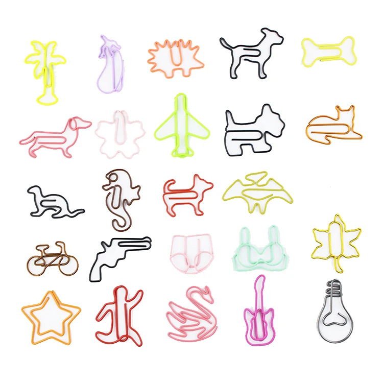 Customized Colored Cute Cat Bunny Bear Metal Bookmarks Face Flower Airplane Rhinestone Light Bulb Book Mark Paper Clip