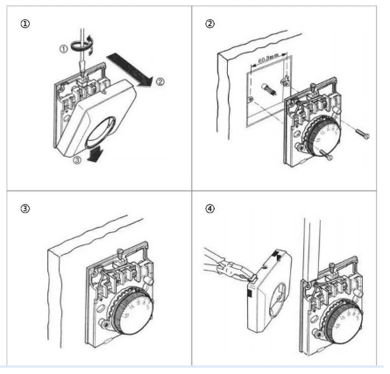 BAIYILUN 3A 220v Mechanical Floor Heating Room Thermostat HVAC