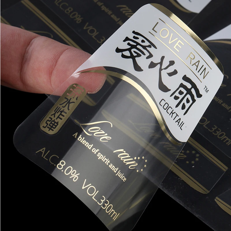 Clear Transparent Label Printing Stamping And Embossing Custom Wedding Wine Bottle Labels Stickers Personalized Wine Stickers